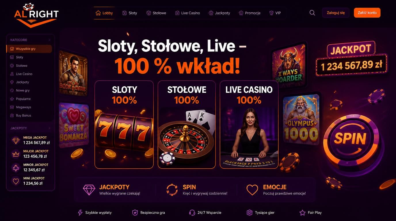 Wkład gier do obrotu na poziomie 100 % dla wszystkich typów gier